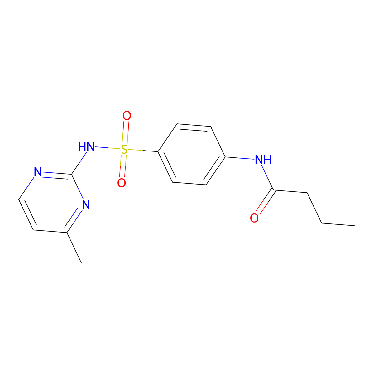 N-(4-(N-(4-methylpyrimidin-2-yl)sulfamoyl)phenyl)butyramide molecular structure, CAS 350613-26-2