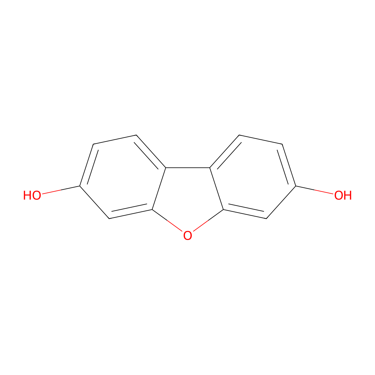 Dibenzofuran-3,7-diol molecular structure, CAS 35065-24-8