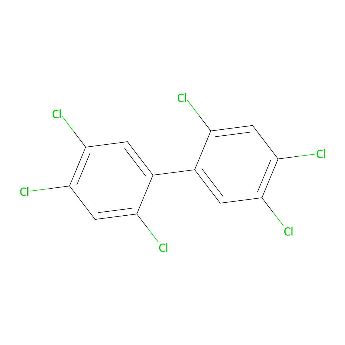 2,2',4,4',5,5'-Hexachlorobiphenyl molecular structure, CAS 35065-27-1