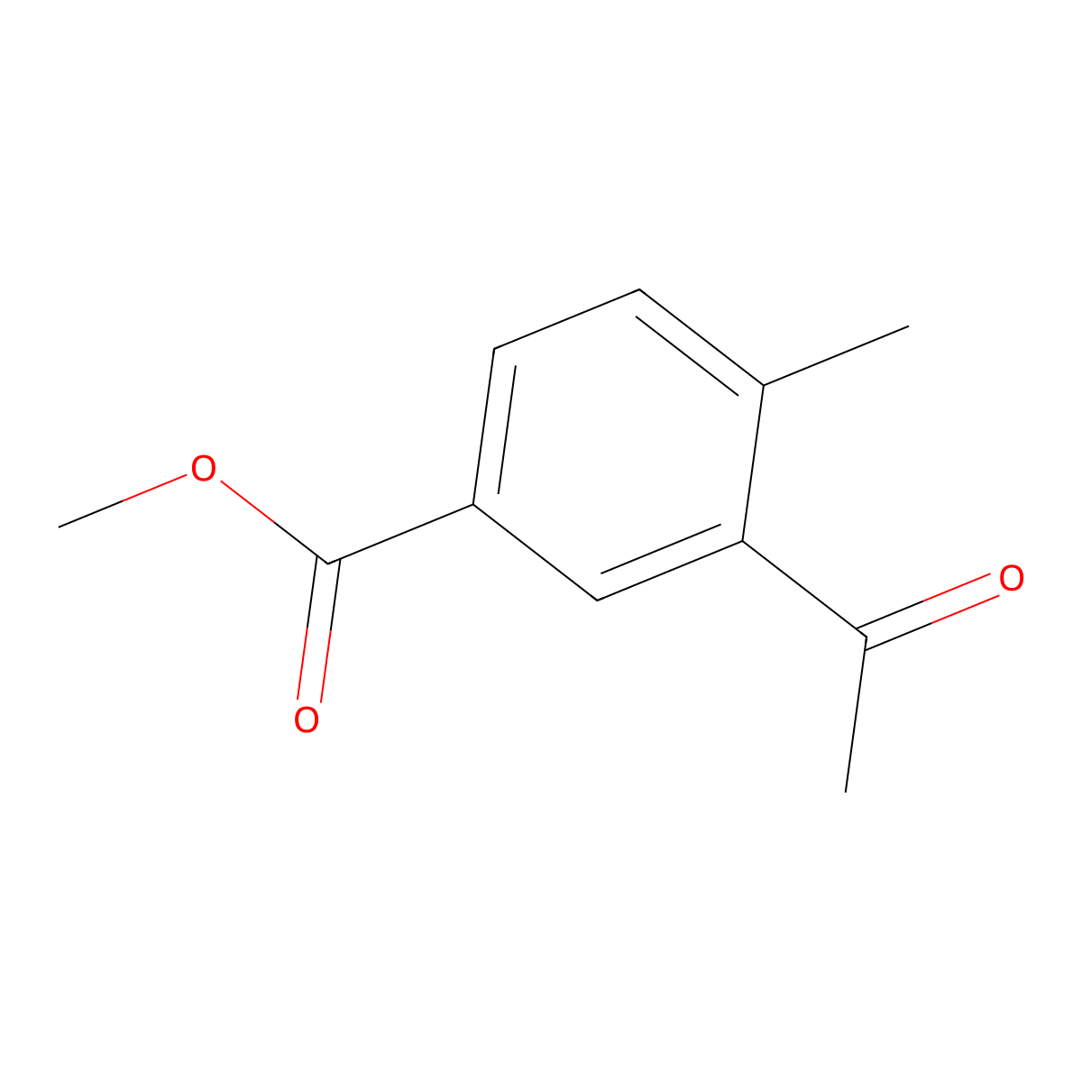 Methyl 3-acetyl-4-Methylbenzoate molecular structure, CAS 35066-28-5