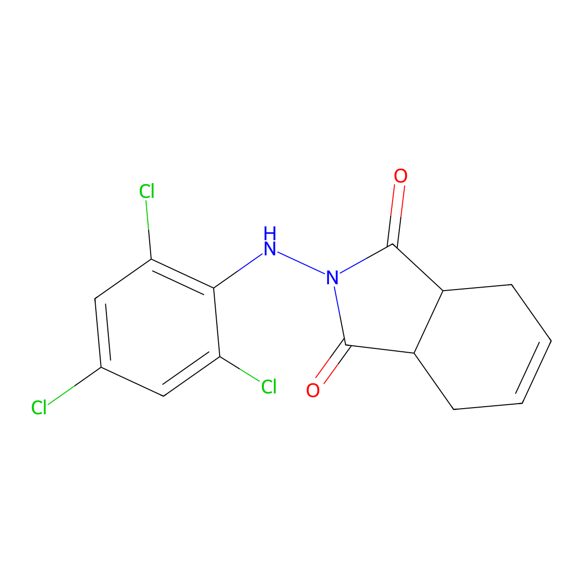 2-(2,4,6-trichloroanilino)-3a,4,7,7a-tetrahydro-1H-isoindole-1,3(2H)-dione molecular structure, CAS 350680-03-4