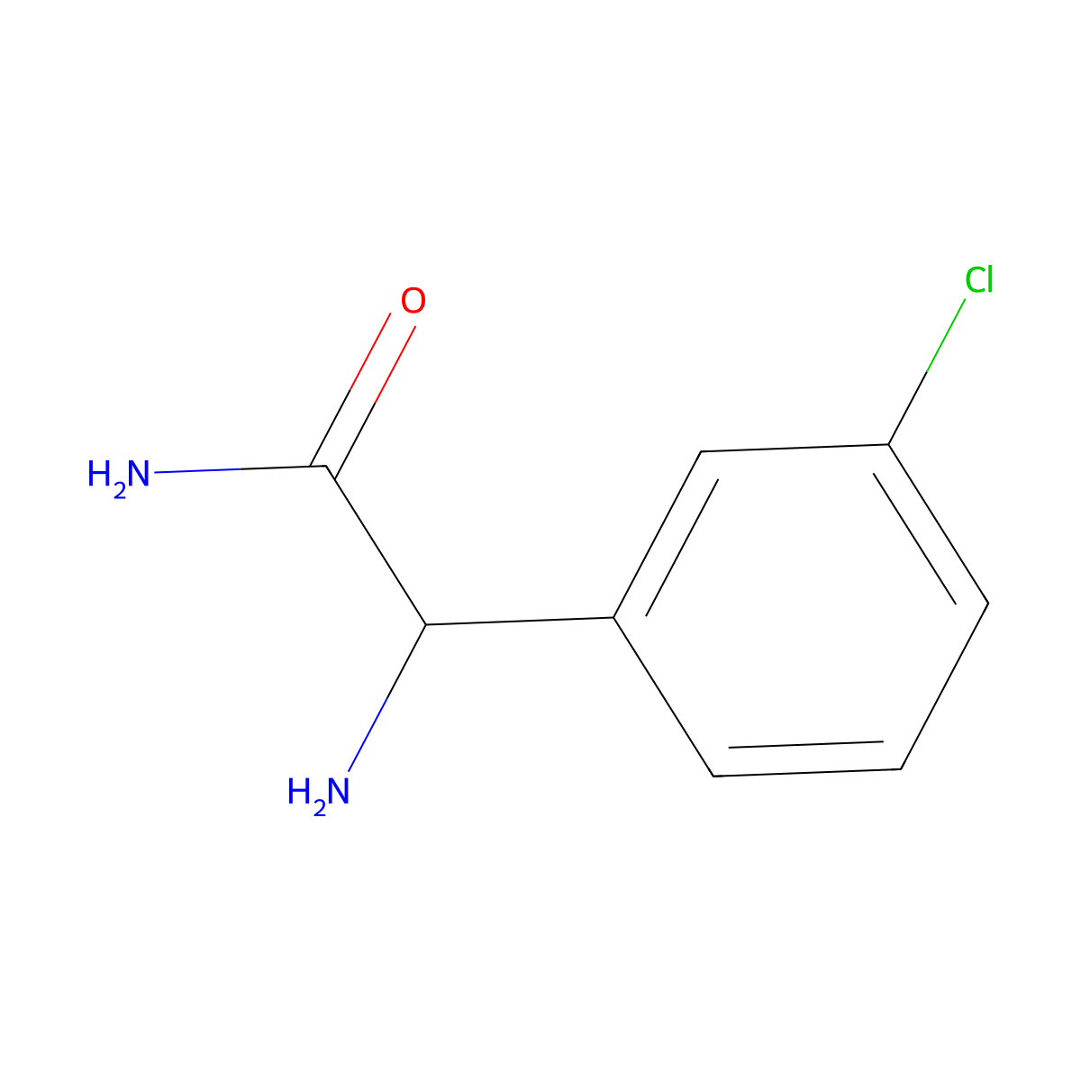 2-Amino-2-(3-chlorophenyl)acetamide molecular structure, CAS 350681-92-4