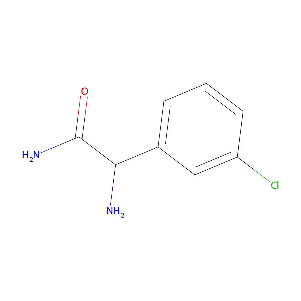 2-Amino-2-(3-chlorophenyl)acetamide molecular structure, CAS 350681-92-4