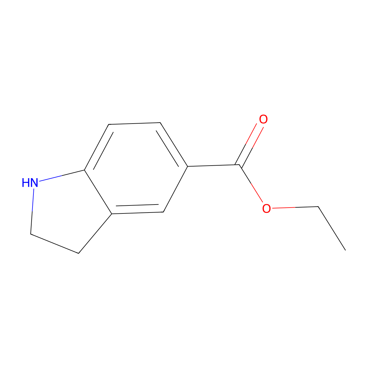 Ethyl indoline-5-carboxylate molecular structure, CAS 350683-39-5