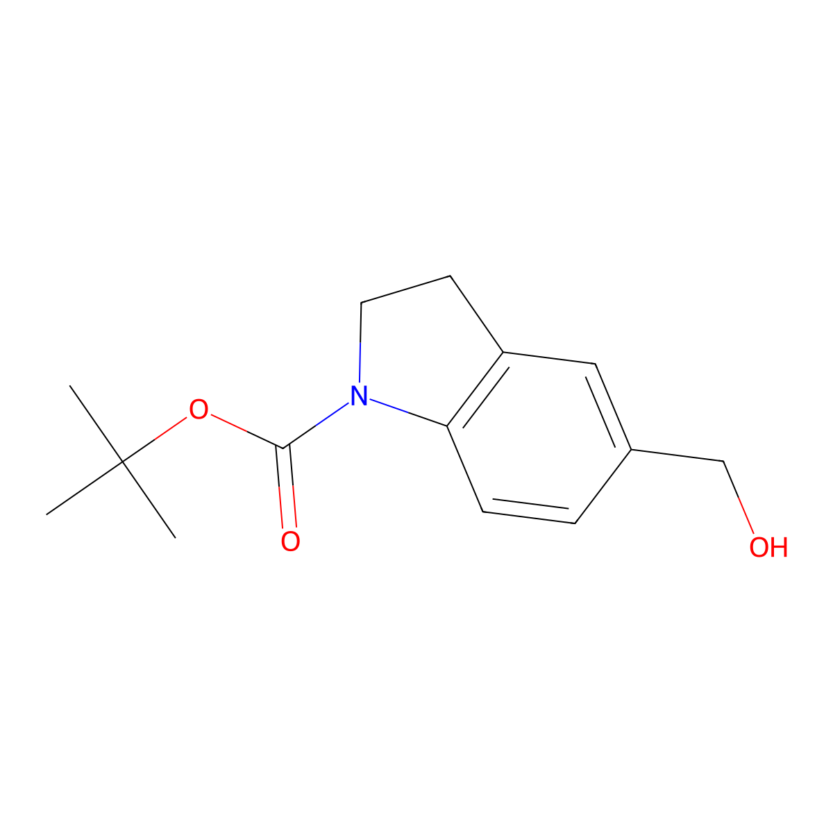 tert-Butyl 5-(hydroxymethyl)indoline-1-carboxylate molecular structure, CAS 350683-41-9