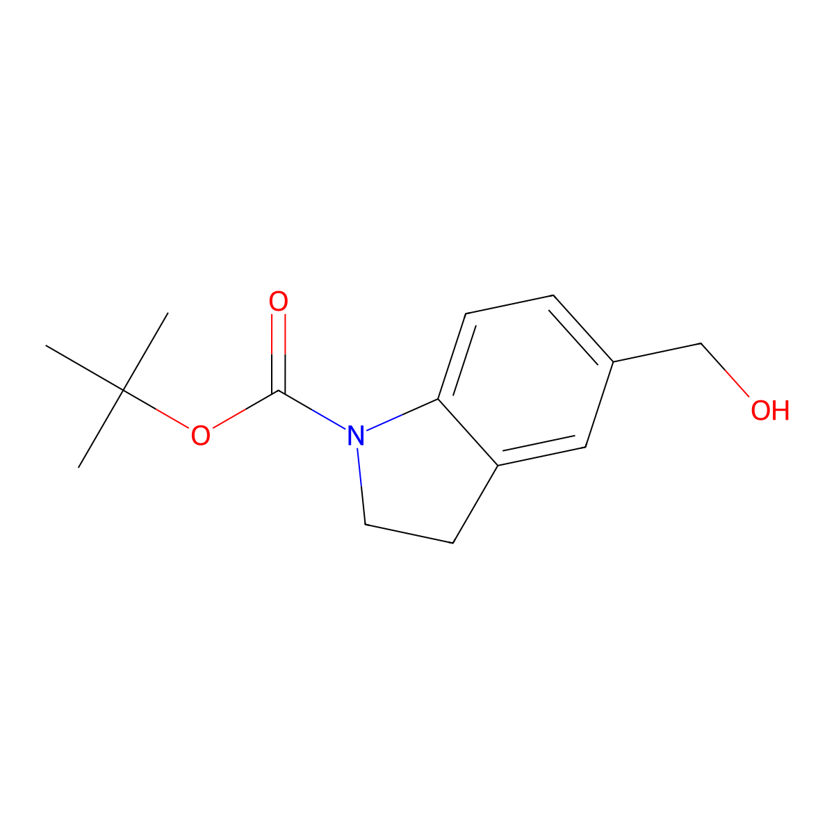 tert-Butyl 5-(hydroxymethyl)indoline-1-carboxylate molecular structure, CAS 350683-41-9
