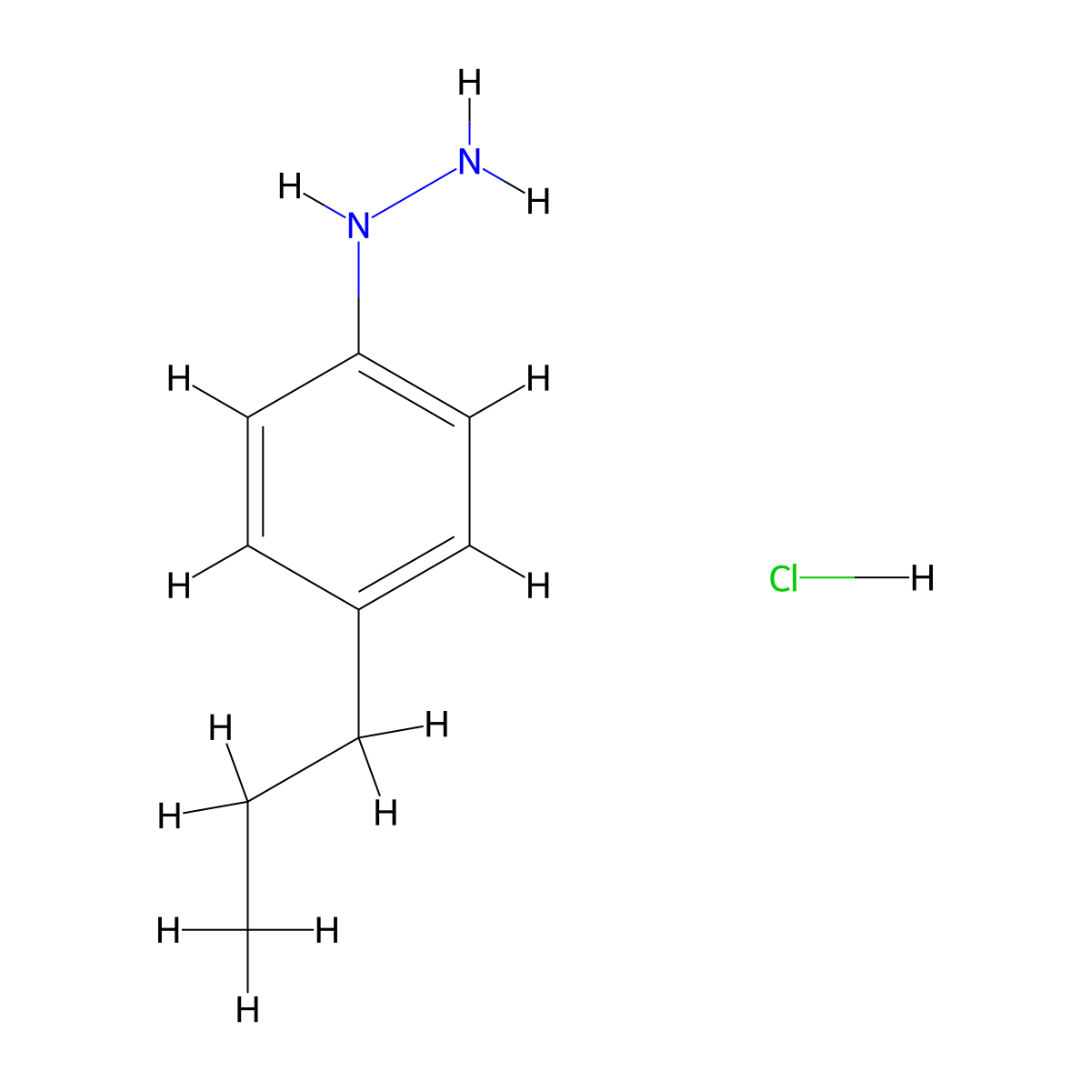 (4-Propylphenyl)hydrazine hydrochloride molecular structure, CAS 350683-67-9