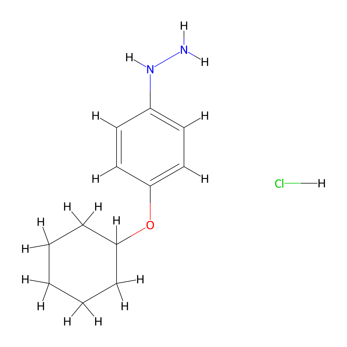 (4-Cyclohexyloxy-phenyl)-hydrazine hydrochloride molecular structure, CAS 350683-68-0