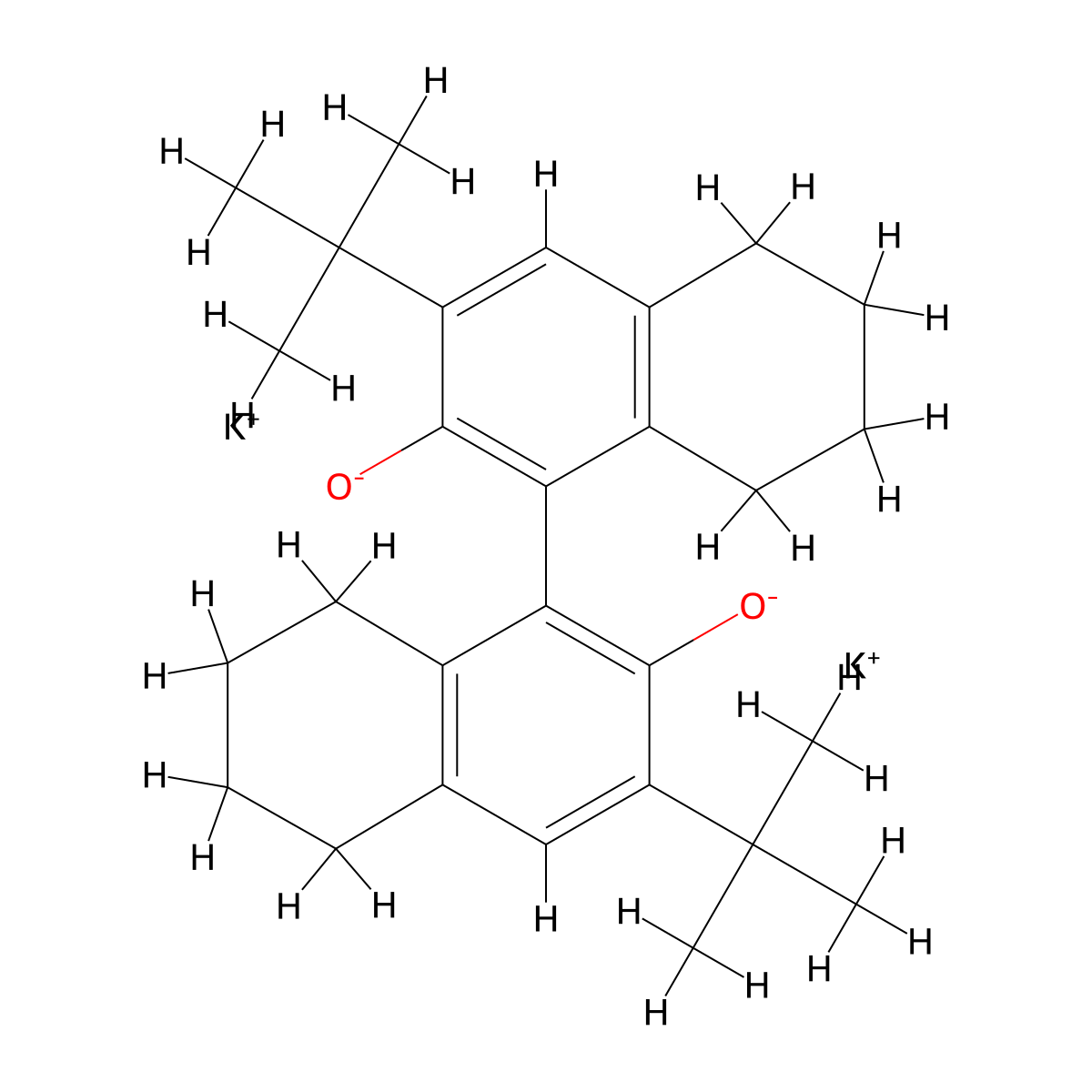 Potassium (R)-3,3'-di-tert-butyl-5,5',6,6',7,7',8,8'-octahydro-[1,1'-binaphthalene]-2,2'-bis(olate) molecular structure, CAS 350683-75-9