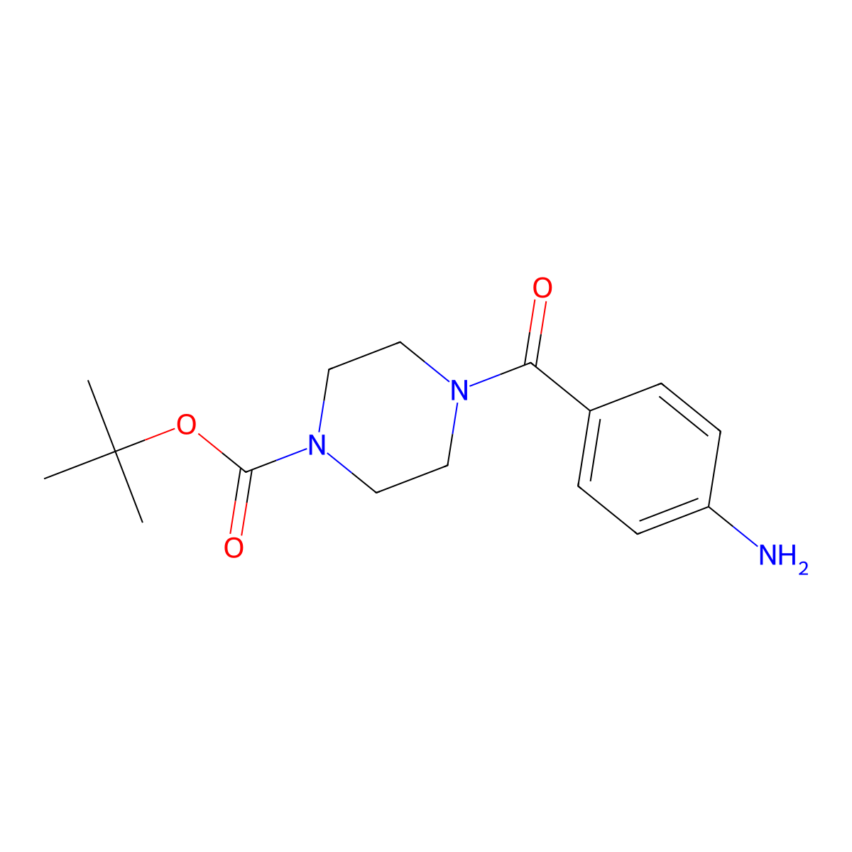 Tert-butyl 4-(4-aminobenzoyl)piperazine-1-carboxylate molecular structure, CAS 350684-49-0