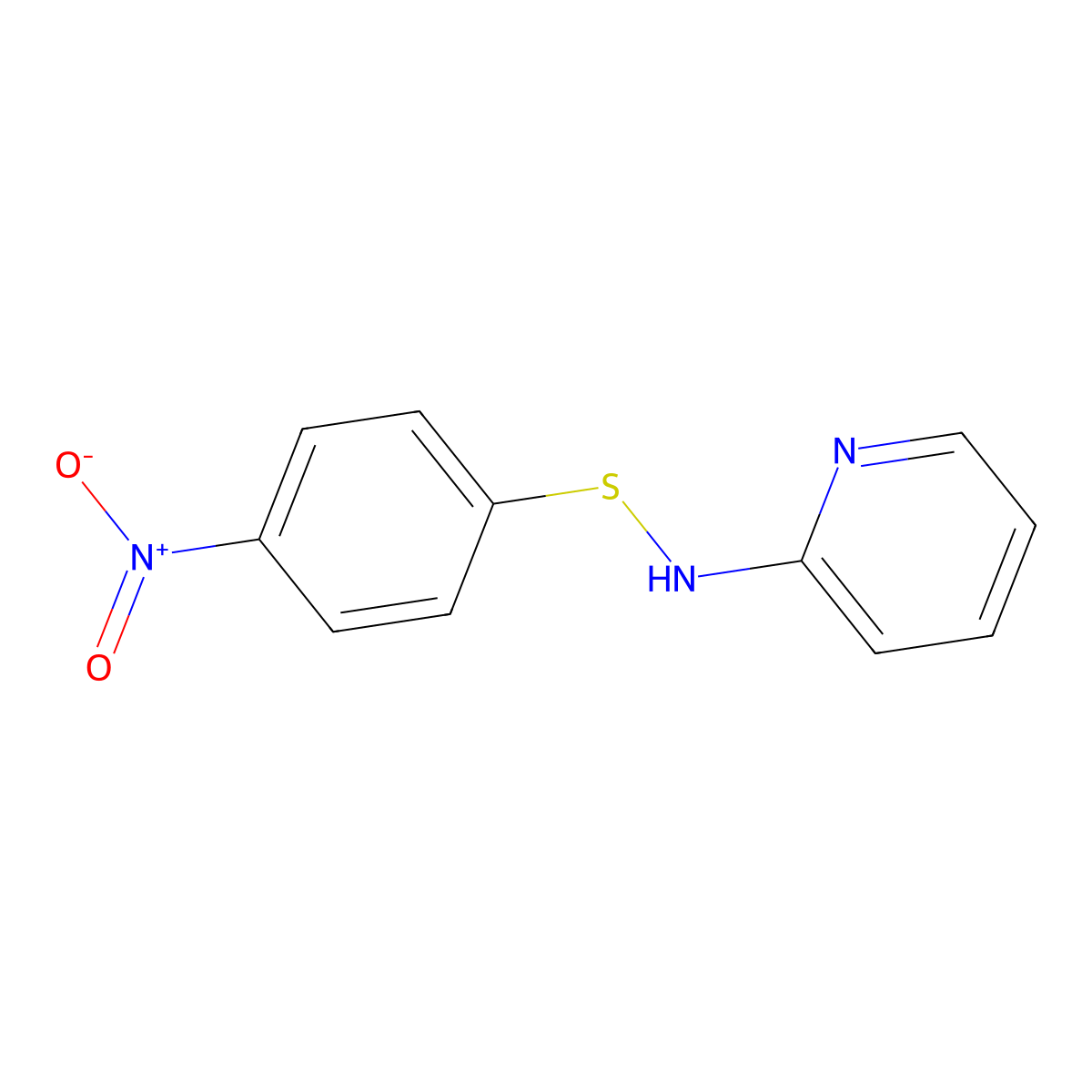 2-[({4-Nitrophenyl}sulfanyl)amino]pyridine molecular structure, CAS 35069-81-9