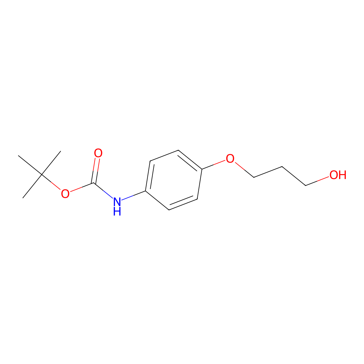 tert-butyl N-[4-(3-hydroxypropoxy)phenyl]carbamate molecular structure, CAS 350699-63-7