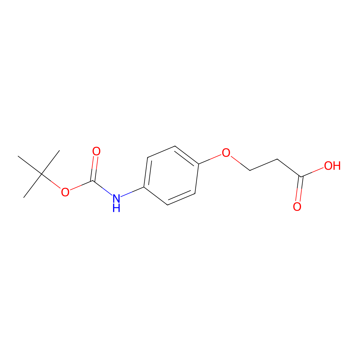 3-(4-tert-Butoxycarbonylaminophenoxy)propionic acid molecular structure, CAS 350699-64-8