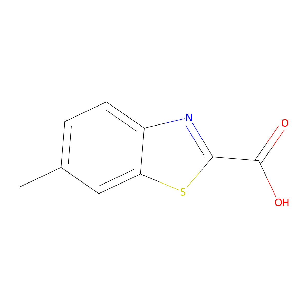 6-Methyl-2-benzothiazolecarboxylic acid molecular structure, CAS 3507-18-4