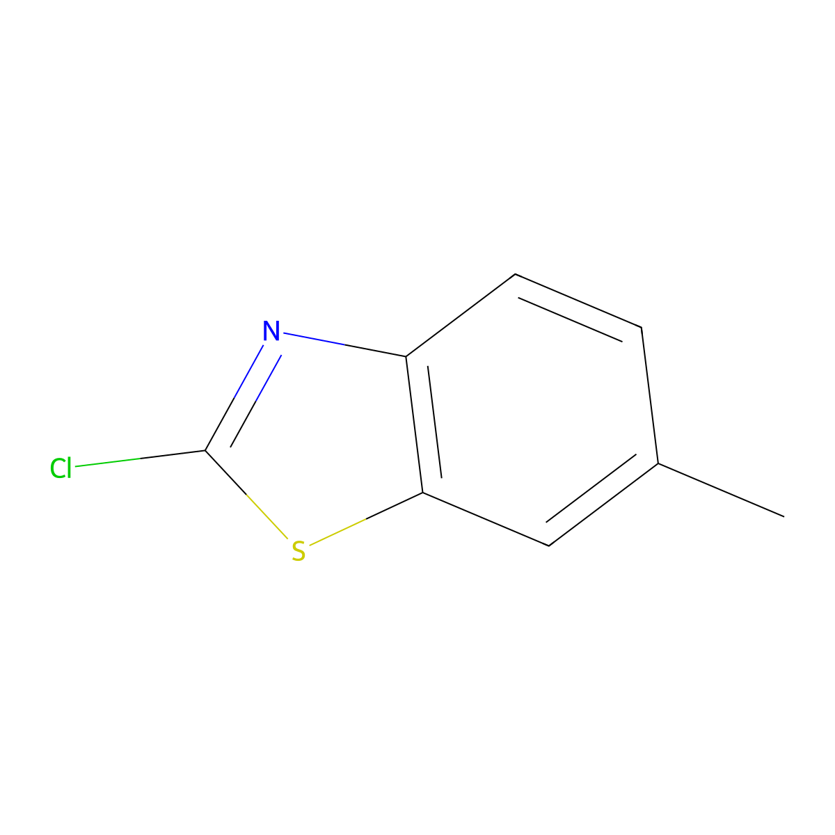 2-Chloro-6-methylbenzothiazole molecular structure, CAS 3507-26-4