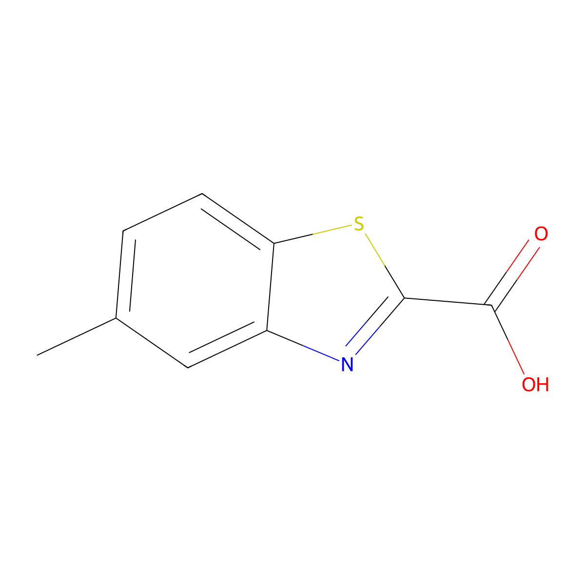 5-Methyl-1,3-benzothiazole-2-carboxylic acid molecular structure, CAS 3507-52-6