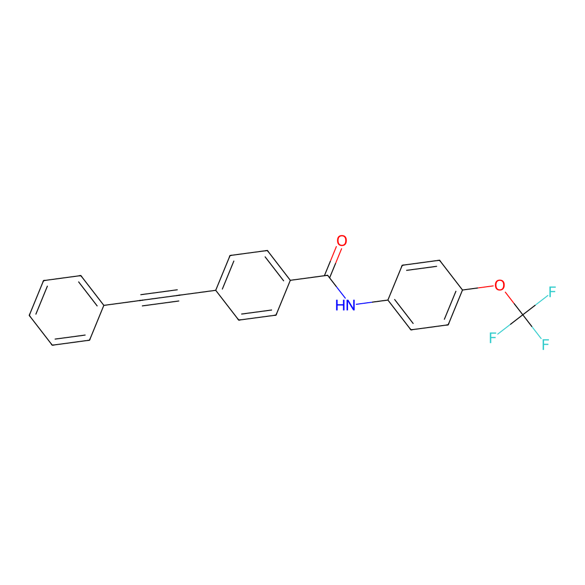 4-(phenylethynyl)-N-[4-(trifluoromethoxy)phenyl]benzamide molecular structure, CAS 350707-75-4
