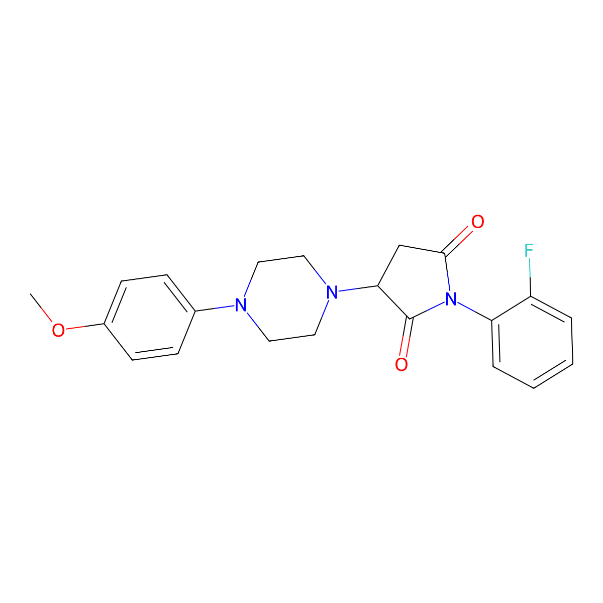 1-(2-Fluorophenyl)-3-[4-(4-methoxyphenyl)piperazin-1-yl]pyrrolidine-2,5-dione molecular structure, CAS 350707-91-4