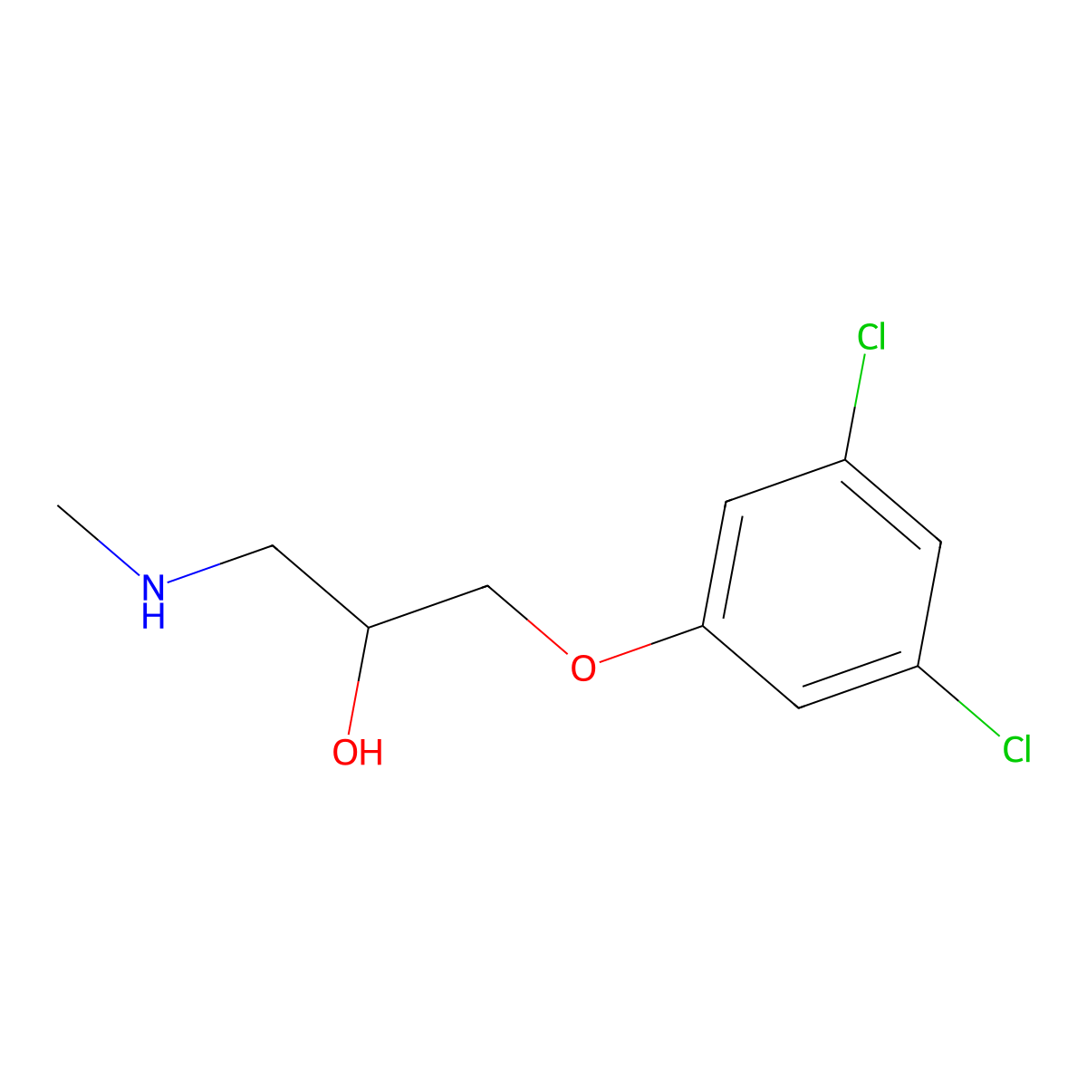 1-(3,5-Dichlorophenoxy)-3-(methylamino)propan-2-ol molecular structure, CAS 350712-67-3