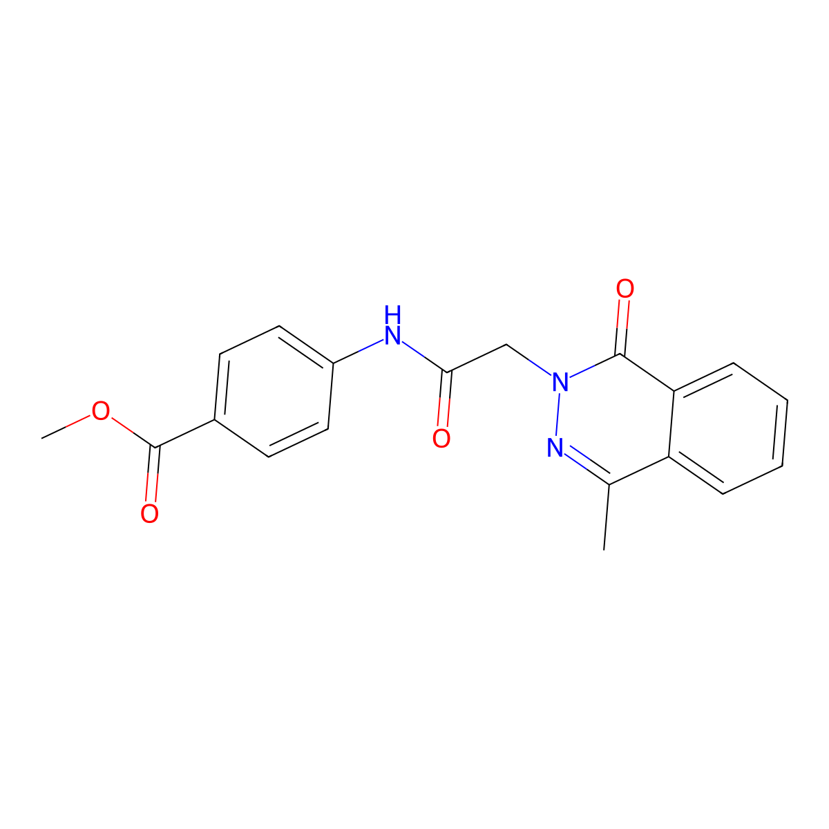 4-[2-(4-Methyl-1-oxo-1H-phthalazin-2-yl)-acetylamino]-benzoic acid methyl ester molecular structure, CAS 350713-56-3