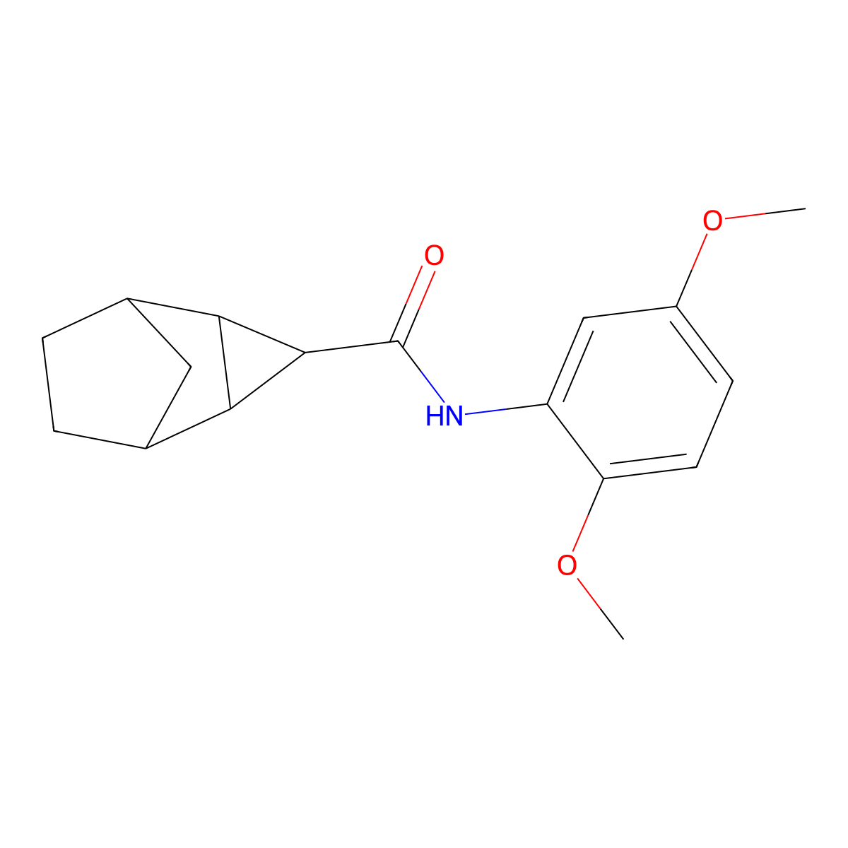 N-(2,5-dimethoxyphenyl)tricyclo[3.2.1.0~2,4~]octane-3-carboxamide molecular structure, CAS 350714-82-8