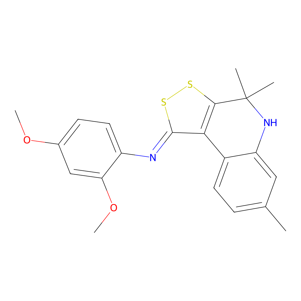 2,4-dimethoxy-N-[(1Z)-4,4,7-trimethyl-4,5-dihydro-1H-[1,2]dithiolo[3,4-c]quinolin-1-ylidene]aniline molecular structure, CAS 350715-70-7