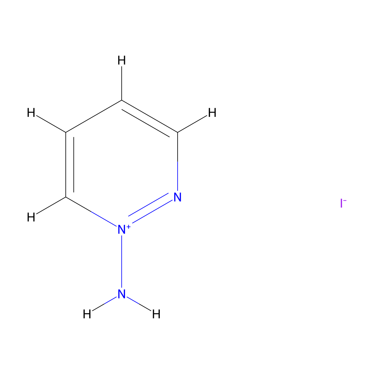 1-Aminopyridazin-1-ium iodide molecular structure, CAS 35073-04-2