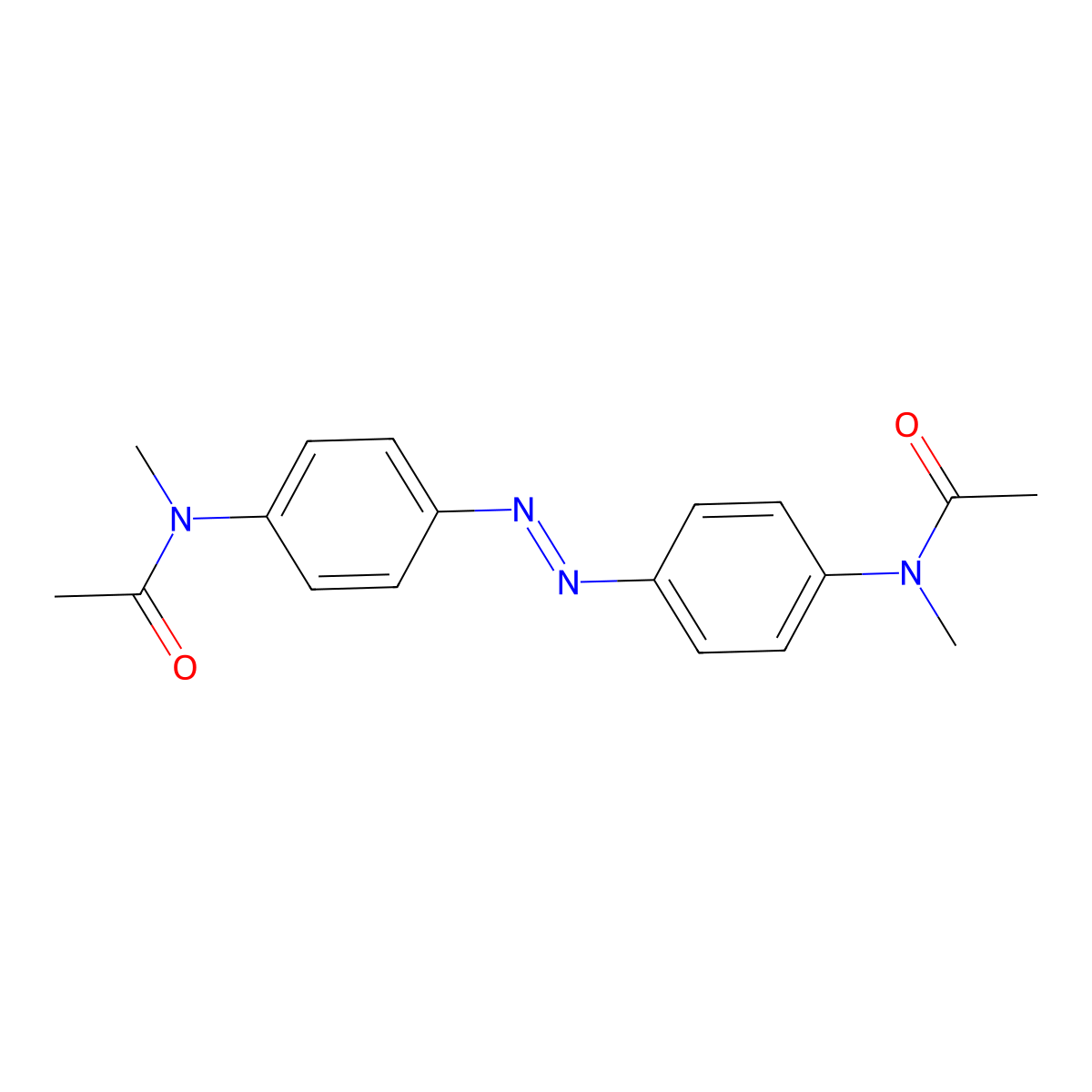 N,N-(Azo-di-4,1-phenylene)bis(n-methylacetamide) molecular structure, CAS 35077-51-1