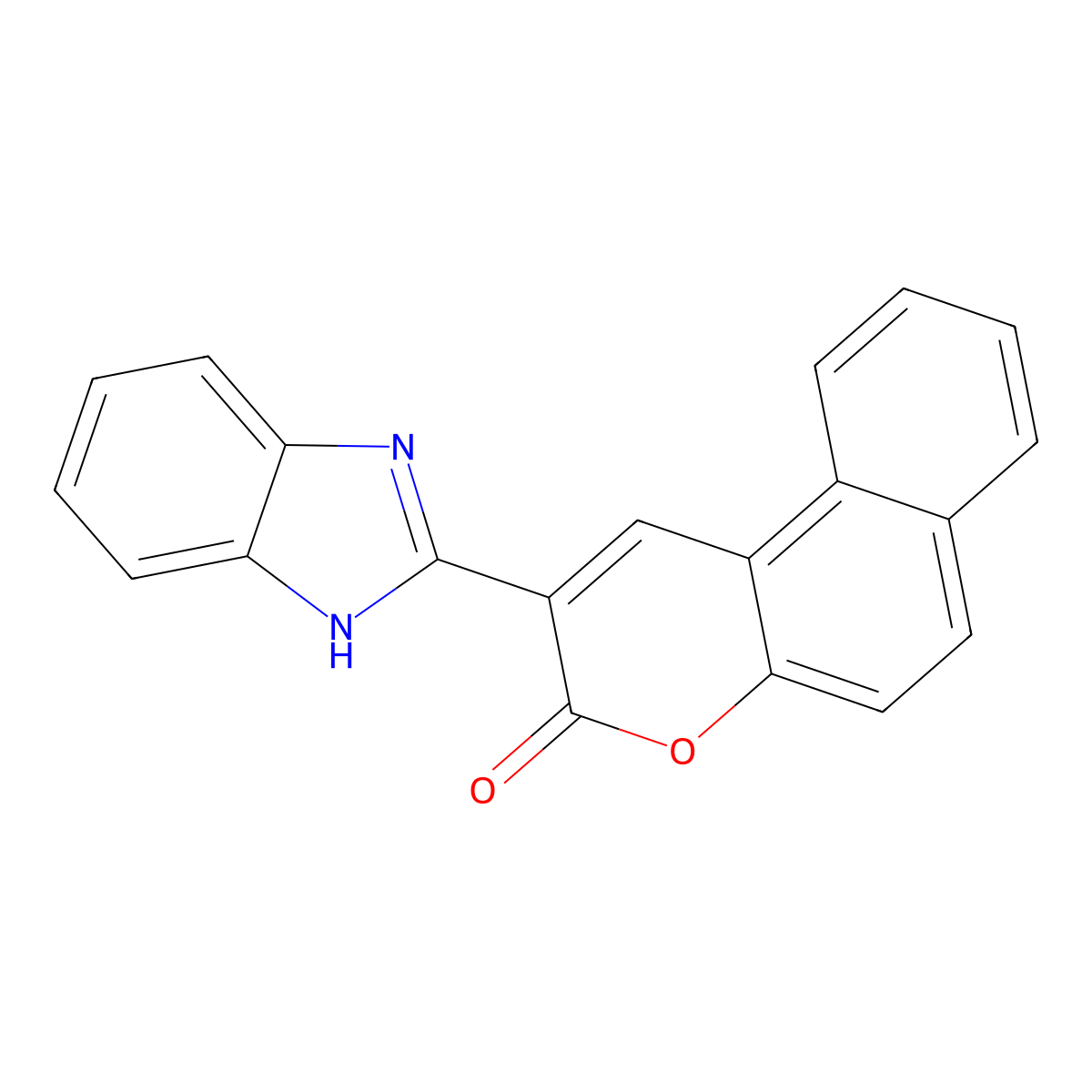 2-(1H-benzimidazol-2-yl)benzo[f]chromen-3-one molecular structure, CAS 35078-19-4