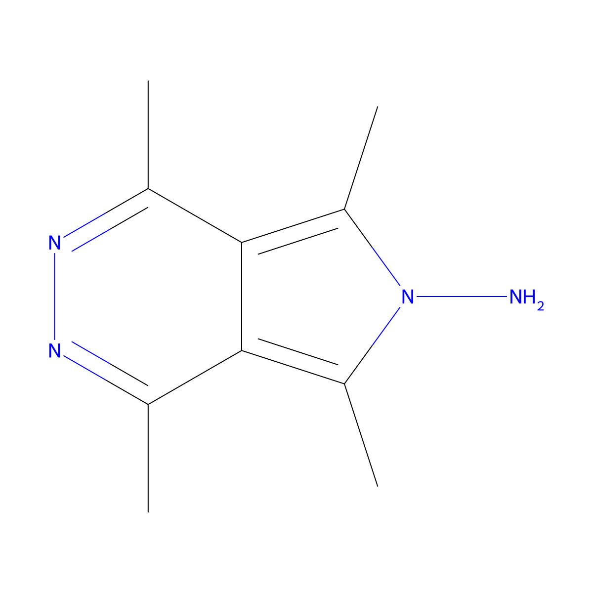 1,4,5,7-tetramethyl-6H-pyrrolo[3,4-d]pyridazin-6-amine molecular structure, CAS 35078-87-6