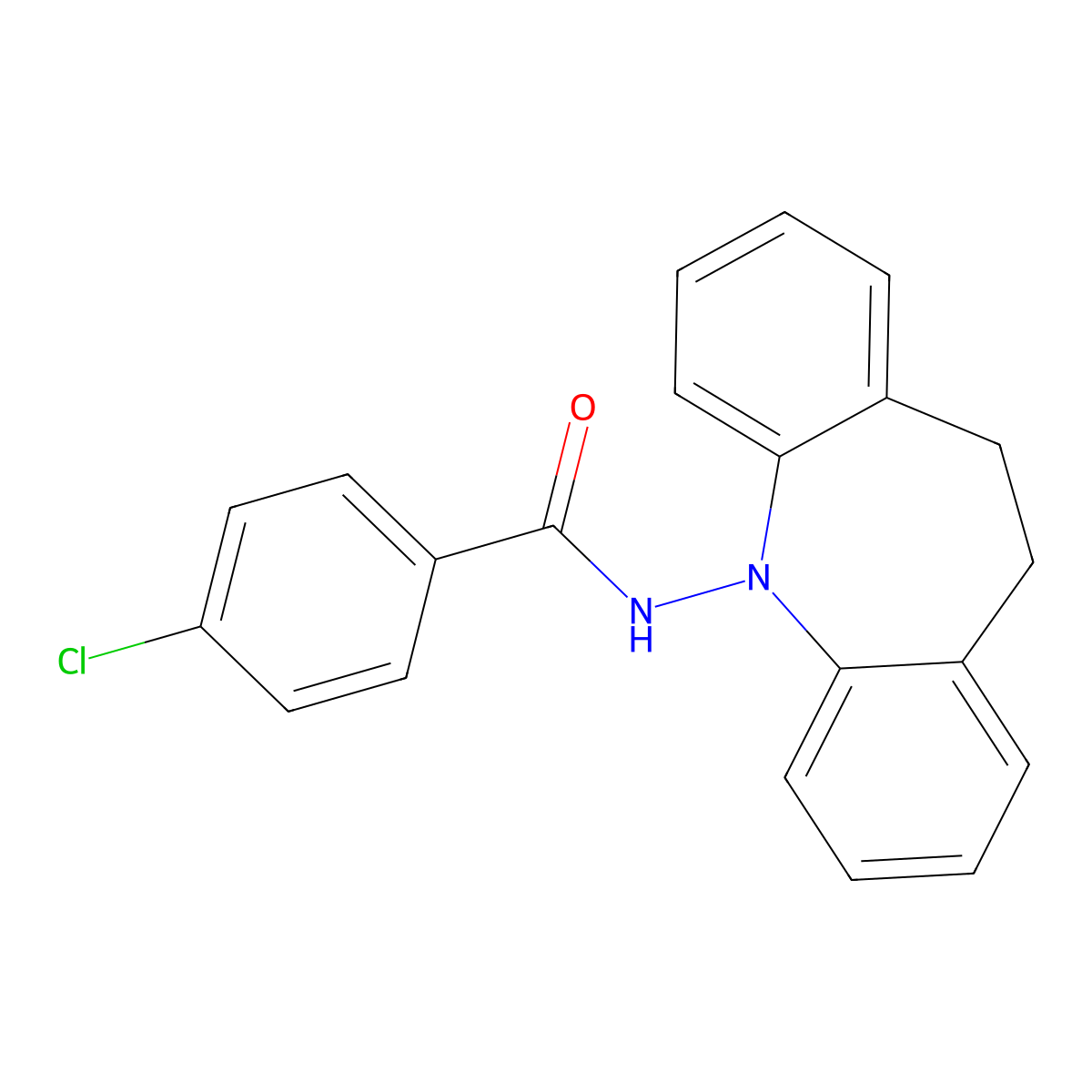 4-Chloro-N-(10,11-dihydro-5H-dibenzo[B,F]azepin-5-YL)benzamide molecular structure, CAS 35079-08-4