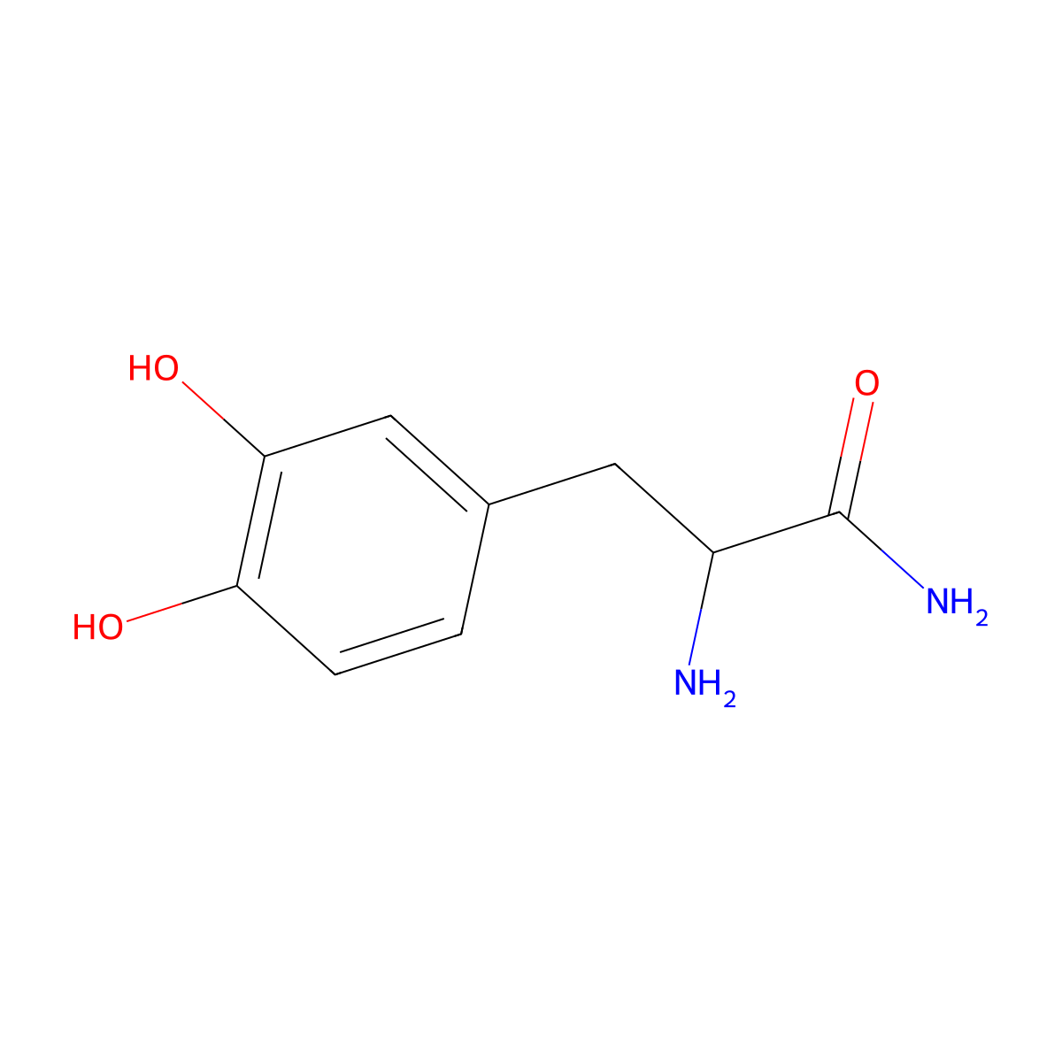 (S)-2-amino-3-(3,4-dihydroxyphenyl)propanamide molecular structure, CAS 350792-26-6