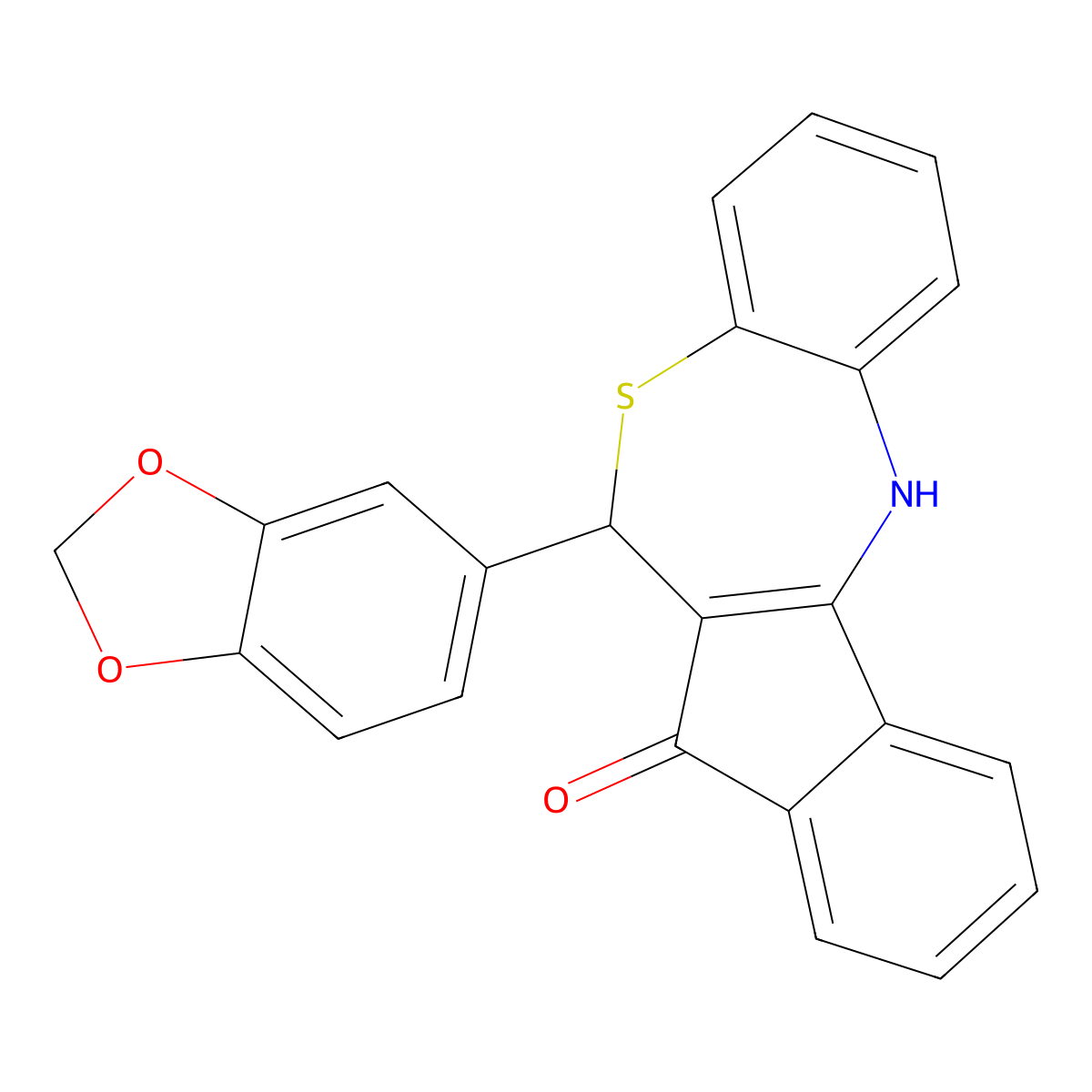 11-(1,3-Benzodioxol-5-yl)-5,11-dihydroindeno[2,1-c][1,5]benzothiazepin-12-one molecular structure, CAS 350793-29-2