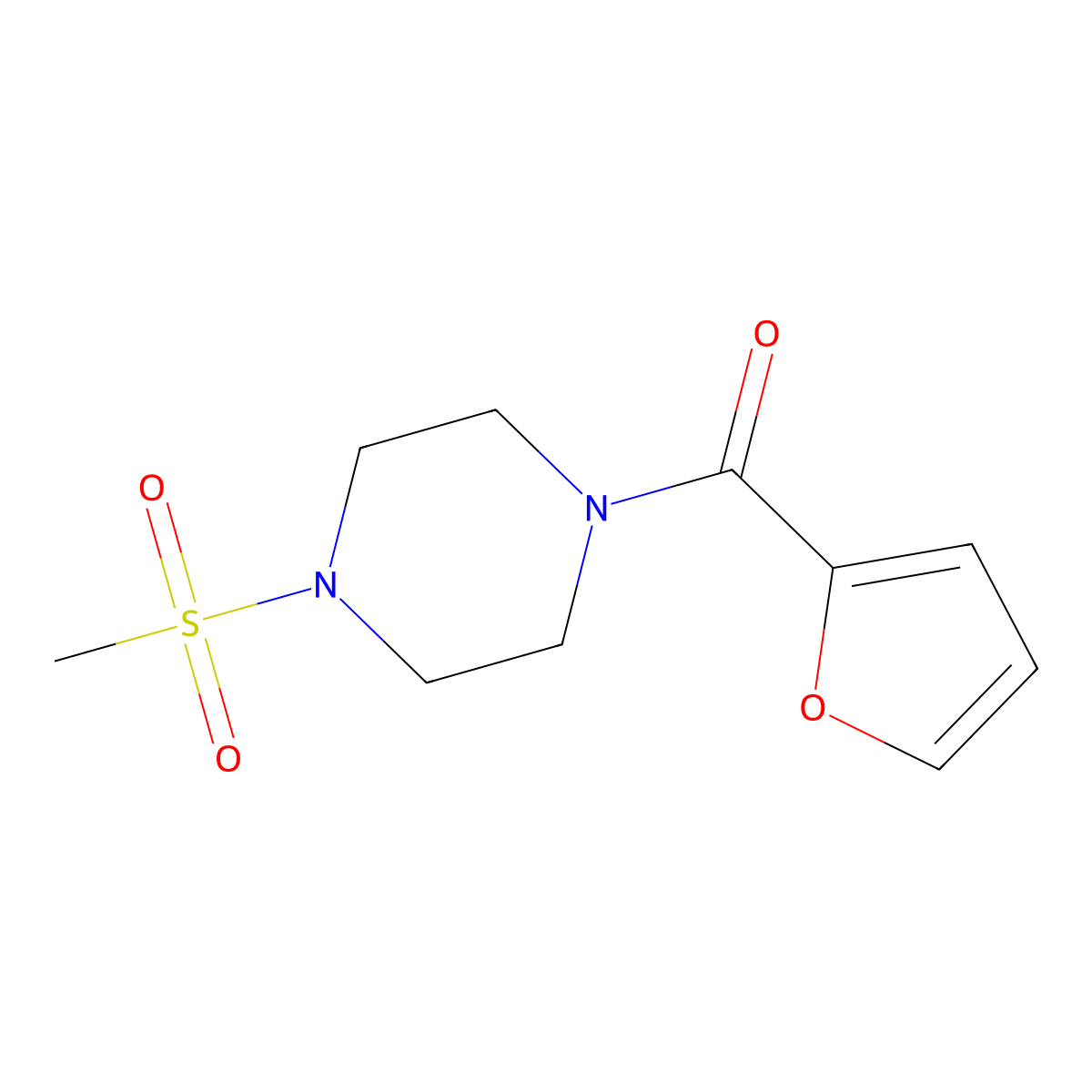 Furan-2-yl(4-(methylsulfonyl)piperazin-1-yl)methanone molecular structure, CAS 350793-35-0