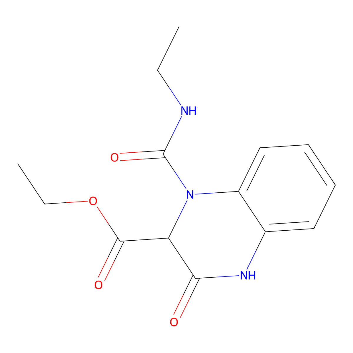 Ethyl 1-(ethylcarbamoyl)-3-oxo-1,2,3,4-tetrahydroquinoxaline-2-carboxylate molecular structure, CAS 350795-75-4