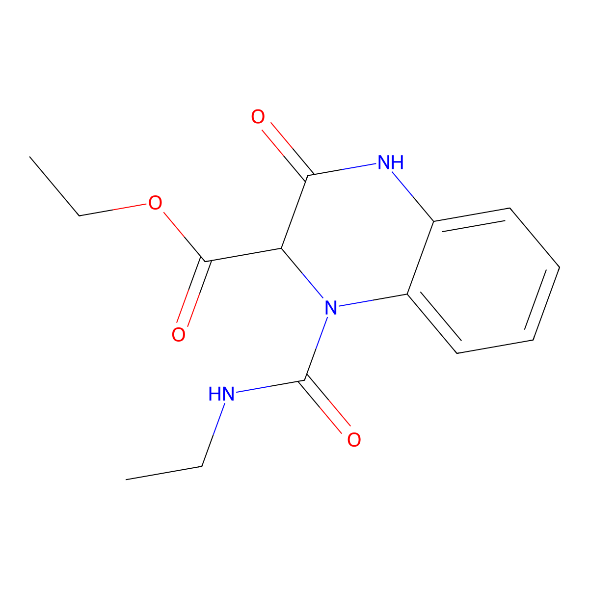 Ethyl 1-(ethylcarbamoyl)-3-oxo-1,2,3,4-tetrahydroquinoxaline-2-carboxylate molecular structure, CAS 350795-75-4