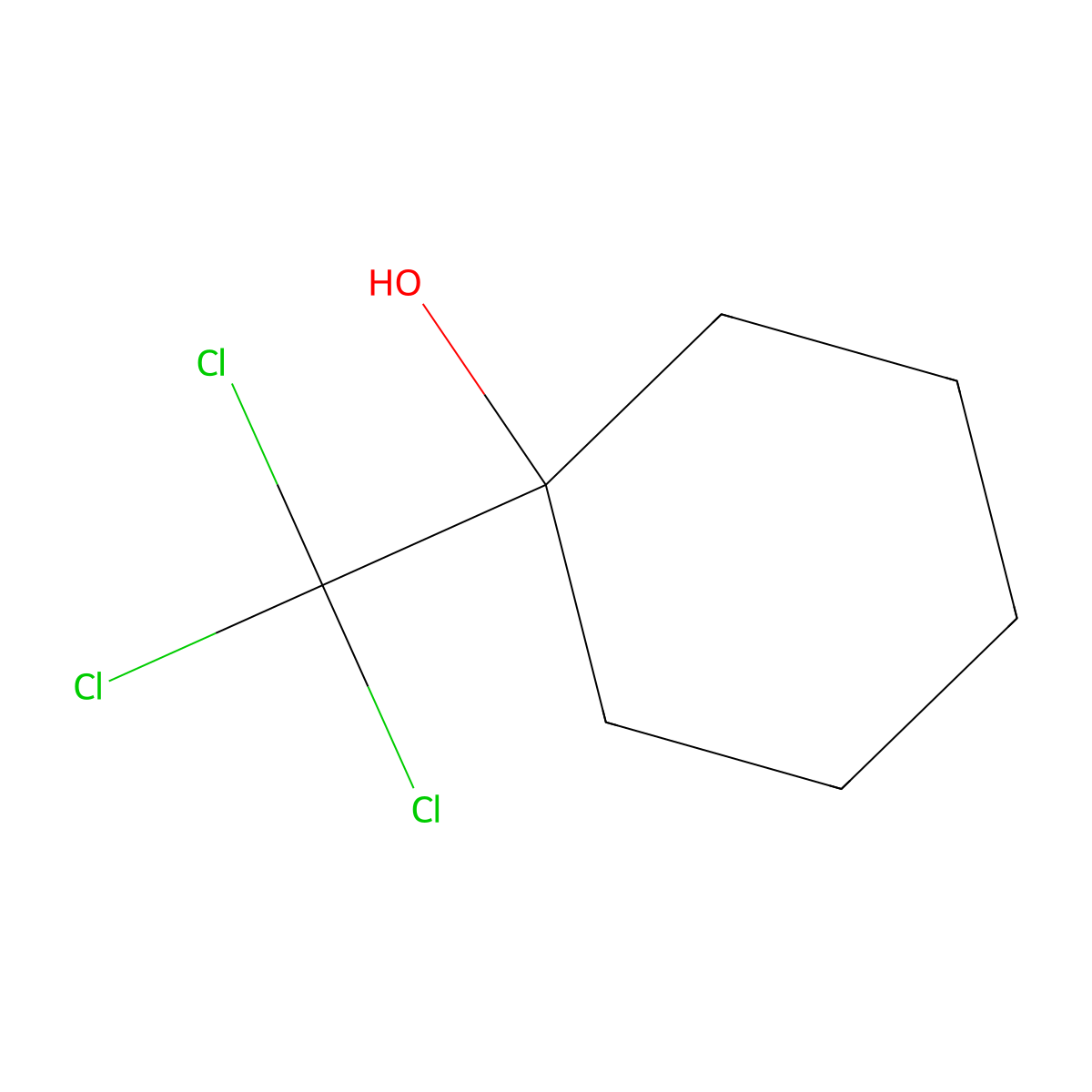 1-(Trichloromethyl)cyclohexan-1-ol molecular structure, CAS 3508-84-7