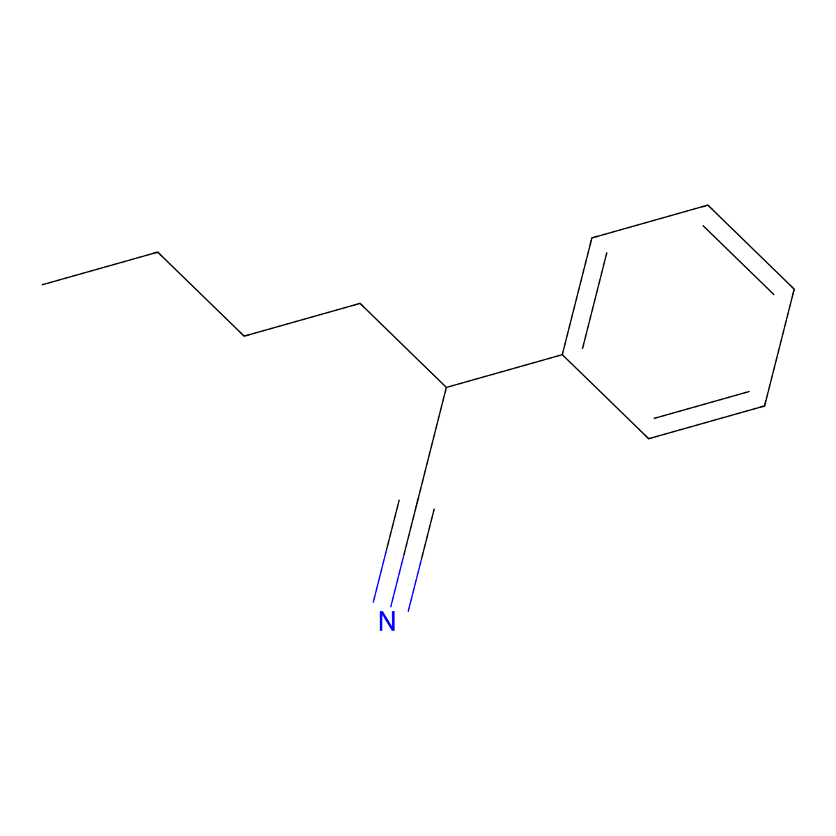 2-Phenylhexanenitrile molecular structure, CAS 3508-98-3