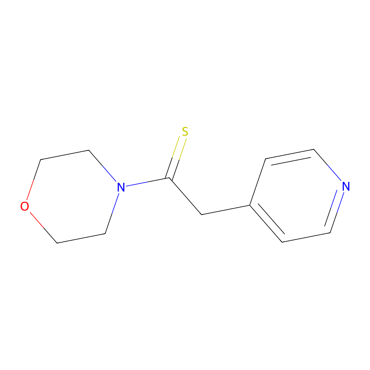 1-Morpholin-4-yl-2-(4-pyridyl)ethane-1-thione molecular structure, CAS 35081-79-9