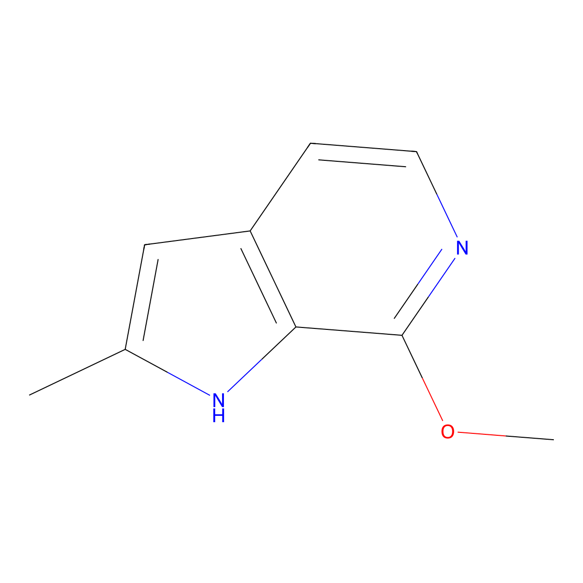 7-methoxy-2-methyl-1H-pyrrolo[2,3-c]pyridine molecular structure, CAS 350821-56-6