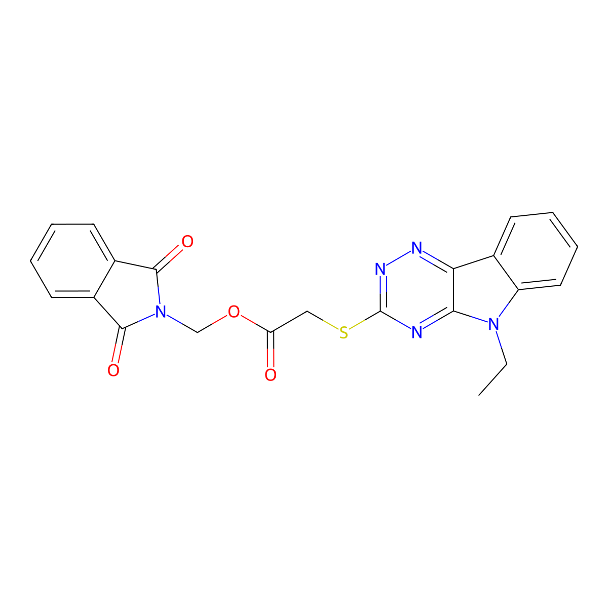 (1,3-dioxo-1,3-dihydro-2H-isoindol-2-yl)methyl [(5-ethyl-5H-[1,2,4]triazino[5,6-b]indol-3-yl)sulfanyl]acetate molecular structure, CAS 350844-92-7