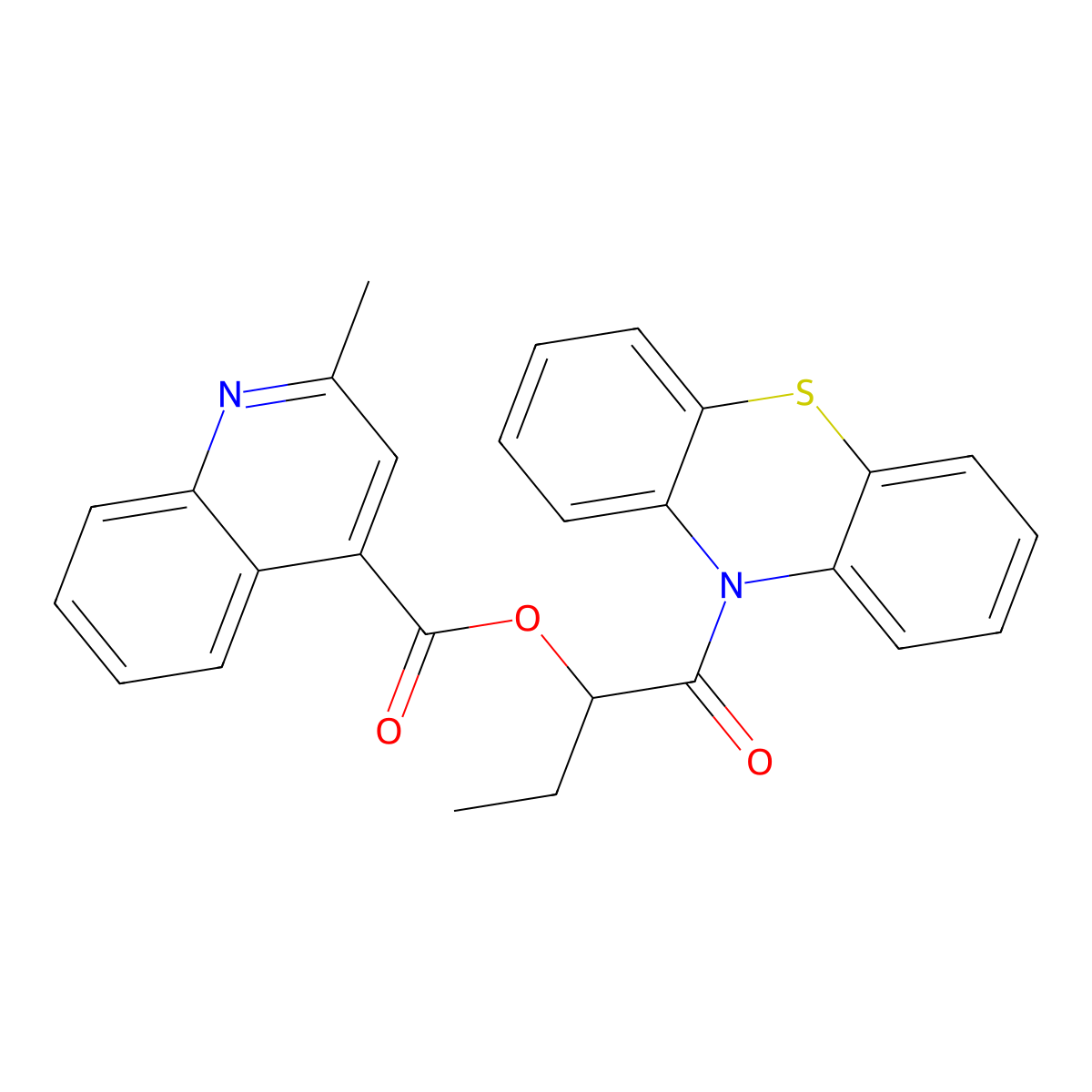 1-oxo-1-(10H-phenothiazin-10-yl)butan-2-yl 2-methylquinoline-4-carboxylate molecular structure, CAS 350845-20-4