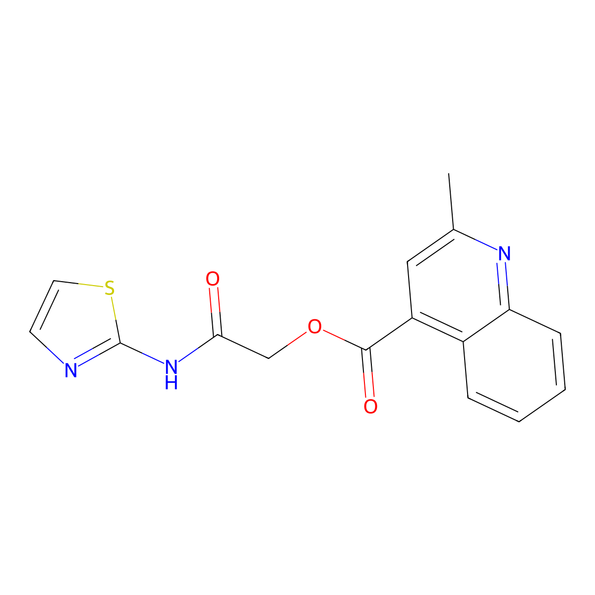 [2-Oxo-2-(1,3-thiazol-2-ylamino)ethyl] 2-methylquinoline-4-carboxylate molecular structure, CAS 350845-24-8