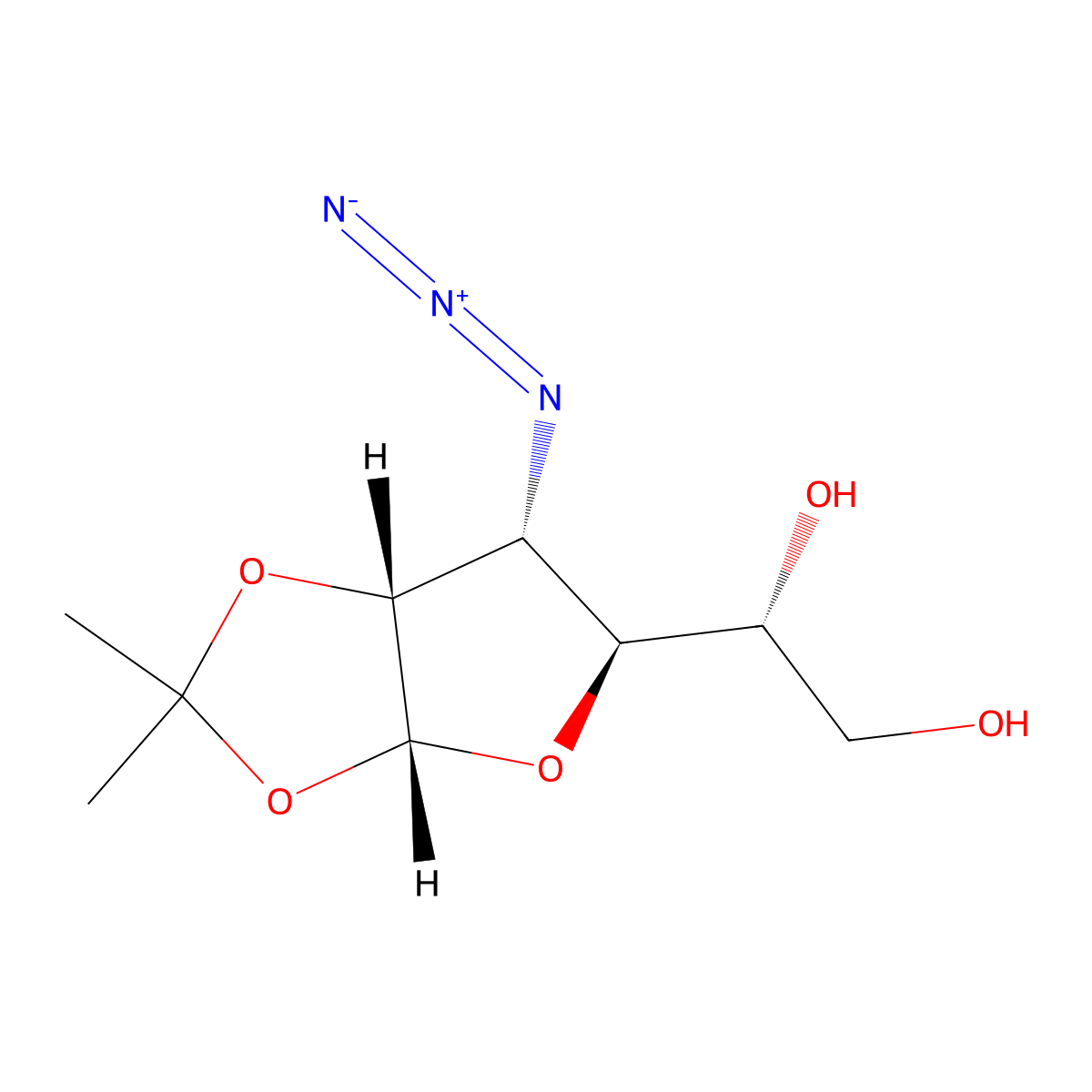 3-Azido-3-deoxy-1,2-O-isopropylidene-alpha-D-allofuranose molecular structure, CAS 35085-25-7
