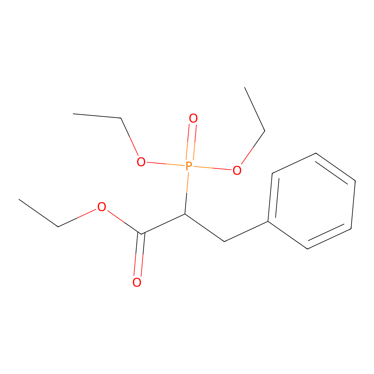 Ethyl 2-(diethoxyphosphoryl)-3-phenylpropanoate molecular structure, CAS 35085-32-6
