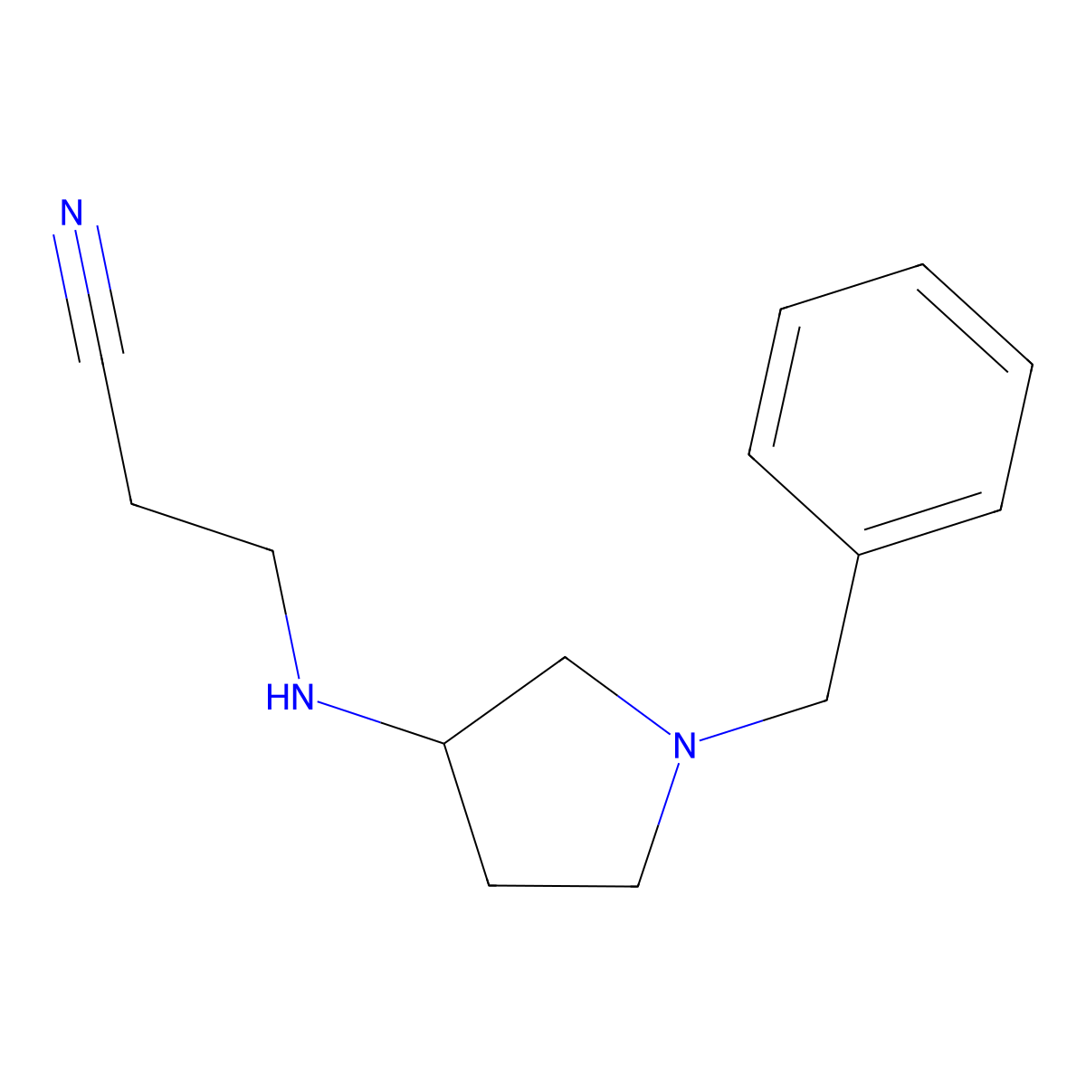 3-[(1-Benzylpyrrolidin-3-yl)amino]propanenitrile molecular structure, CAS 350854-28-3