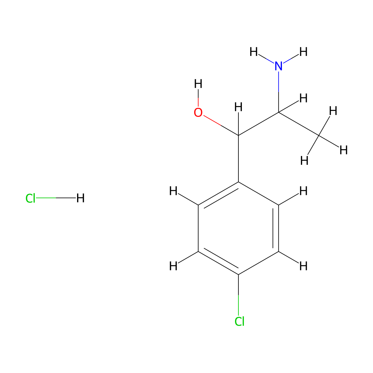 2-Amino-1-(4-chlorophenyl)propan-1-ol hydrochloride molecular structure, CAS 35086-95-4