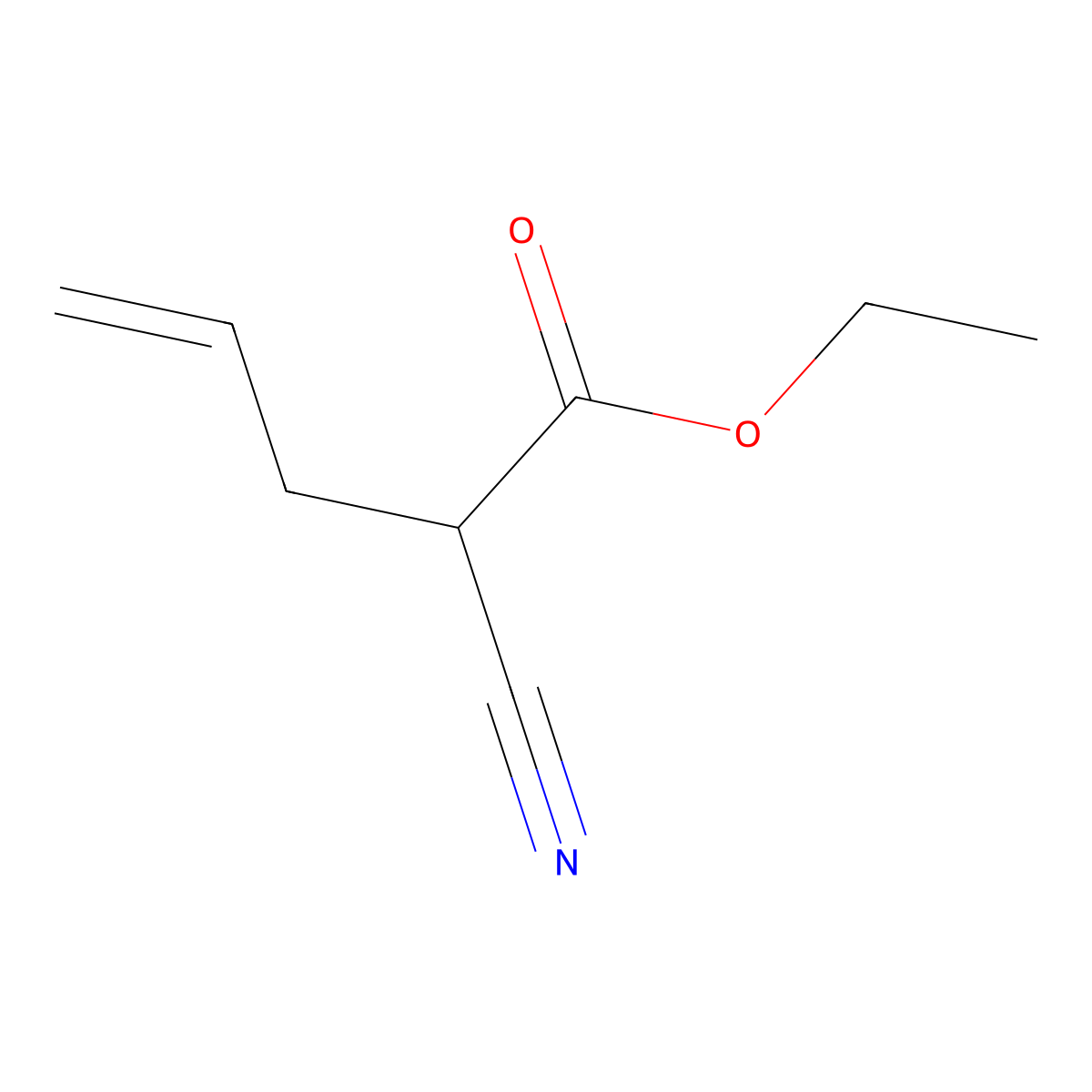 Ethyl 2-cyanopent-4-enoate molecular structure, CAS 3509-01-1