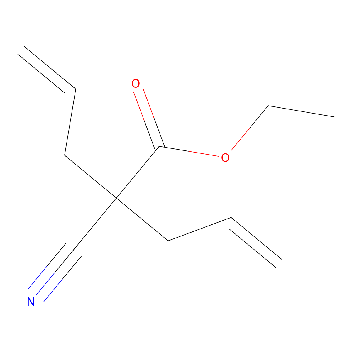 Ethyl 2-cyano-2-(prop-2-en-1-yl)pent-4-enoate molecular structure, CAS 3509-02-2