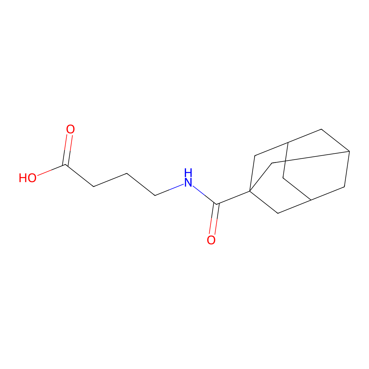 4-[(1-Adamantylcarbonyl)amino]butanoic acid molecular structure, CAS 35091-21-5